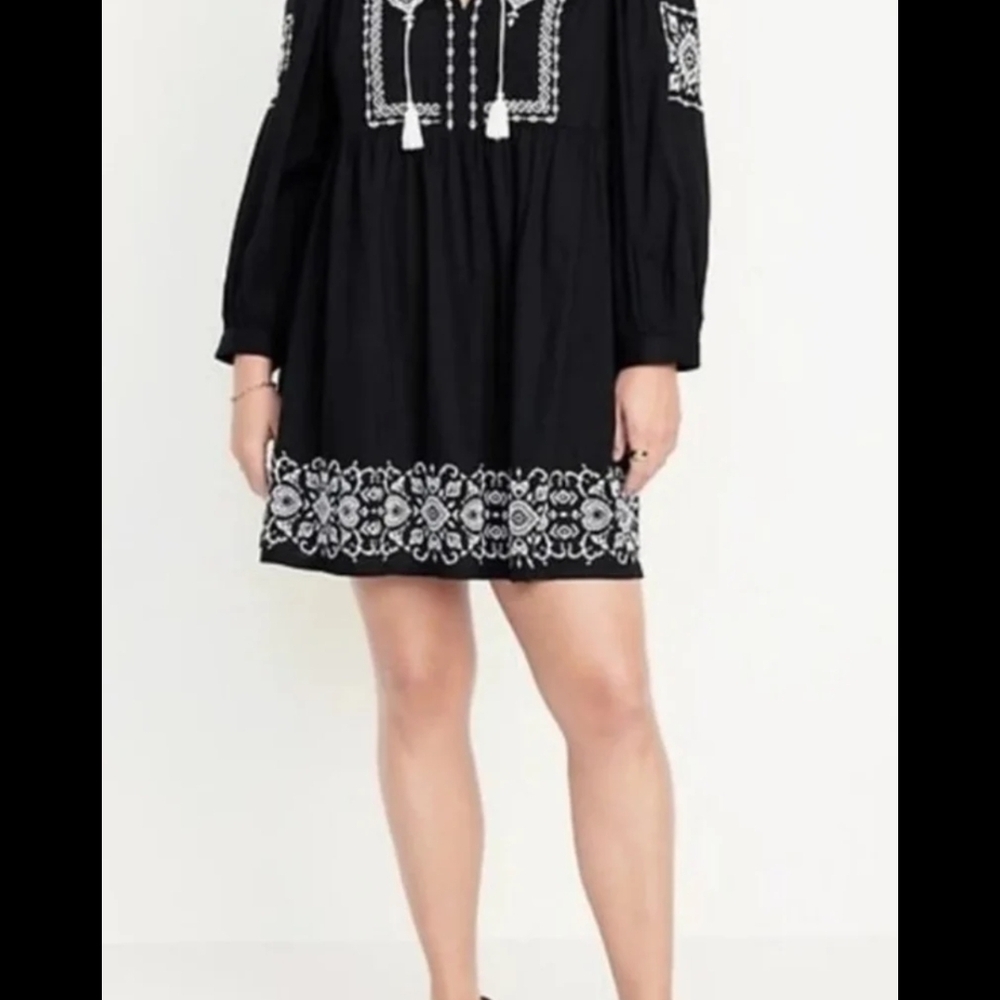 Black Embroidered Dress